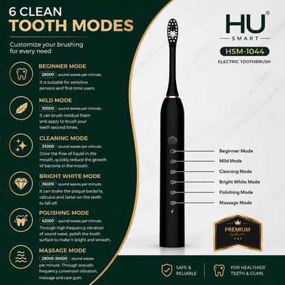 HU Smart Electric Toothbrush HSM-1044 – Rechargeable Multi-Mode Toothbrush