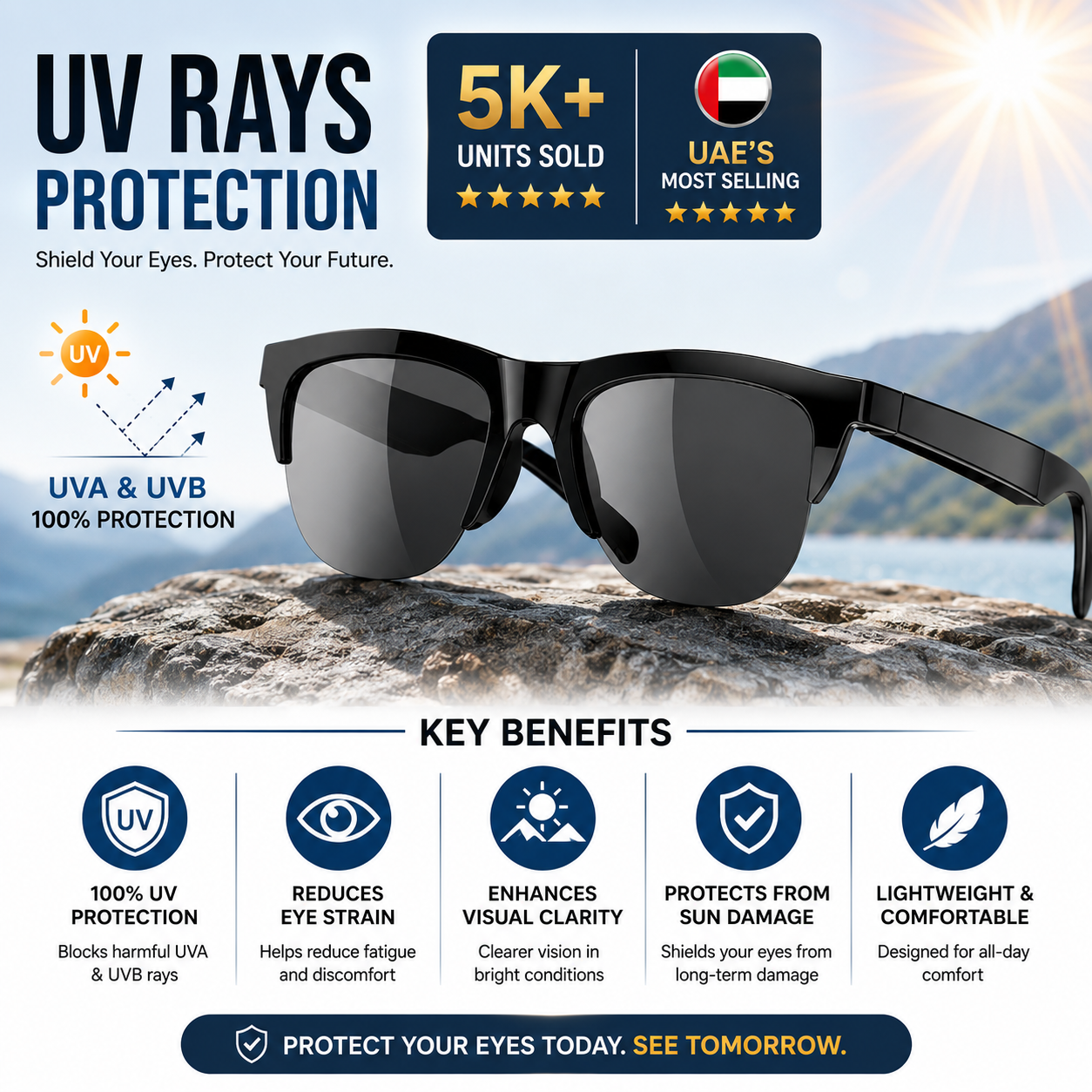 2in1 Smart Sunglasses with Bluetooth Headset