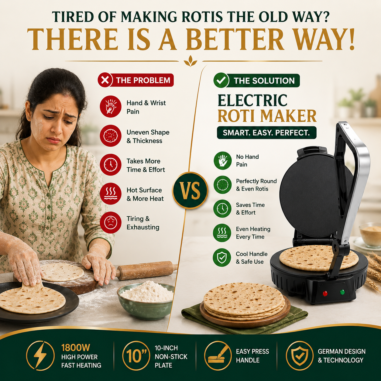 Premium Electric Roti & Chapati Maker