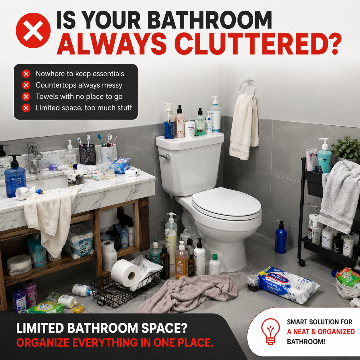SpaceSaver™ 3-Tier Over-Toilet Storage Rack