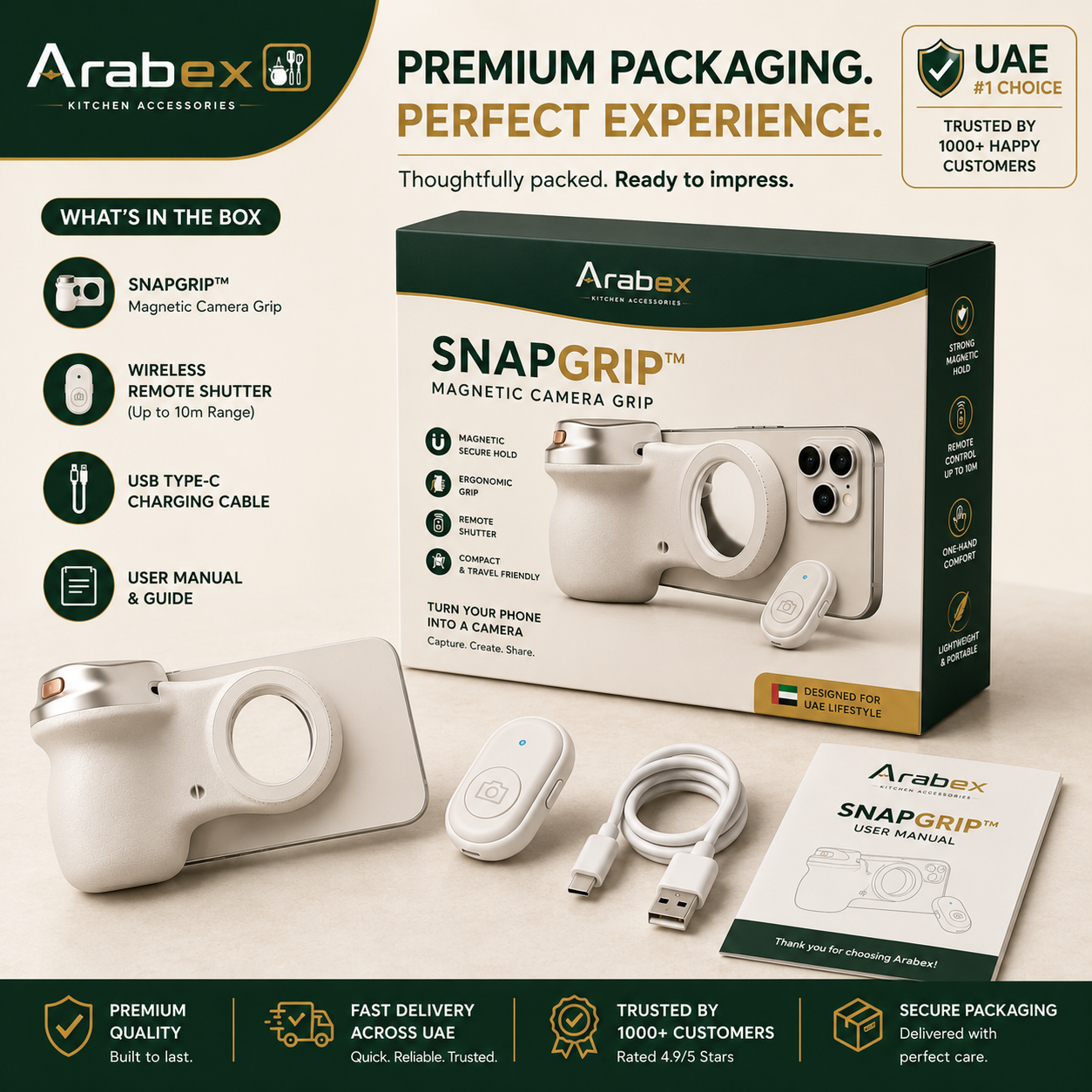 SnapGrip™ Magnetic Camera Grip